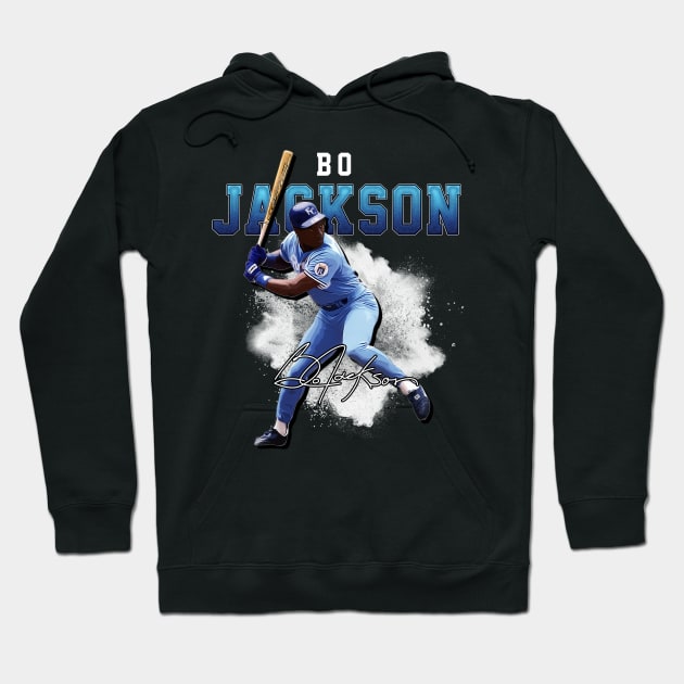 Bo Jackson Bo Knows Signature Vintage Legend Baseball Football Rap Bootleg Graphic Style Hoodie by Koch Sean
